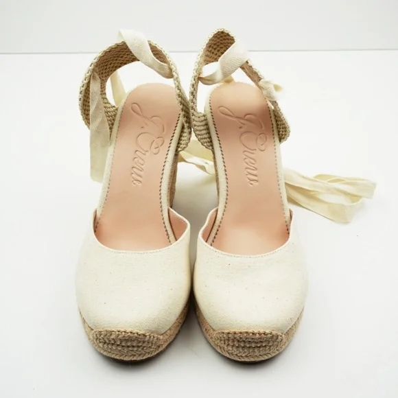 New JCREW Round-toe Canvas Espadrille Wedges in Natural - Picture 5 of 5